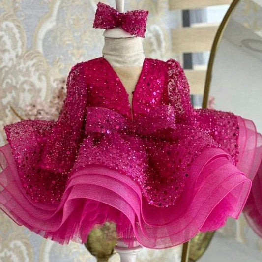 Hot Pink Sequin Princess Dress