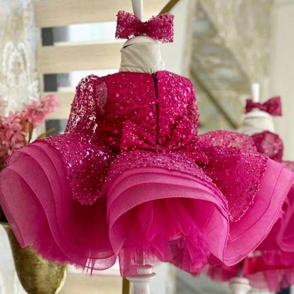 Hot Pink Sequin Princess Dress