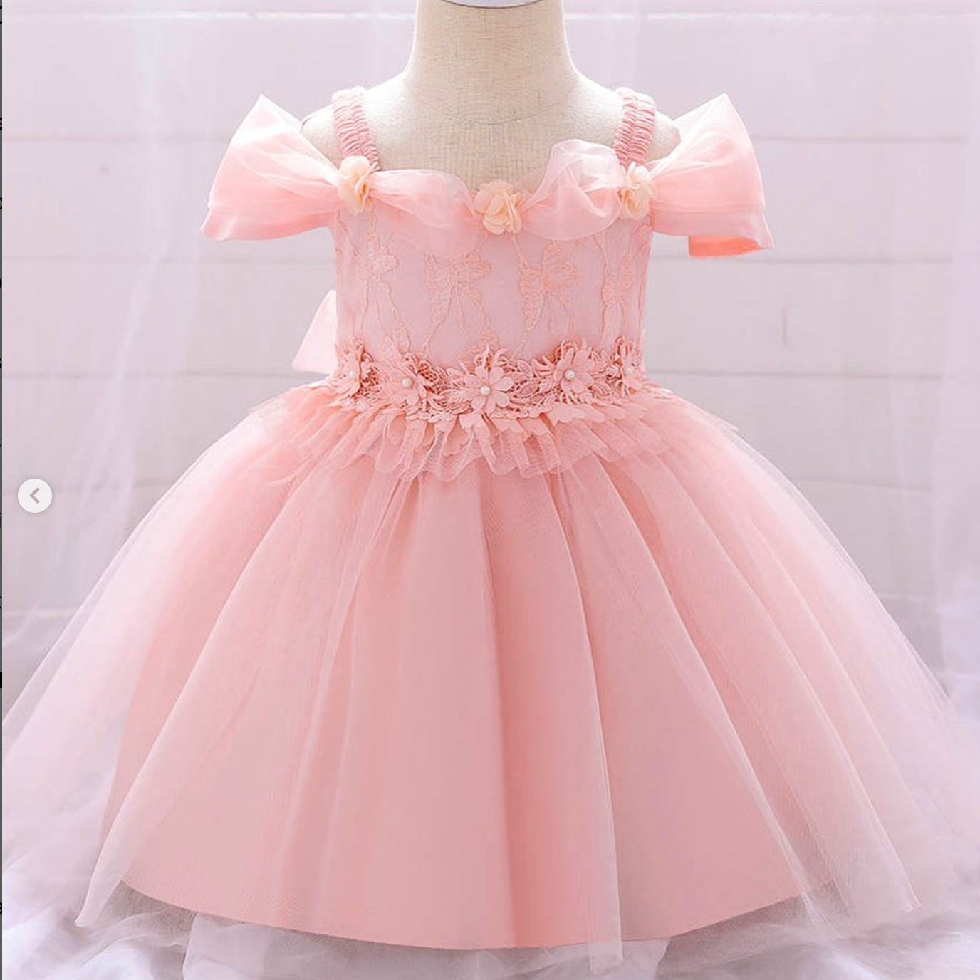 Elegant Off-The-Shoulder Princess Dress for Girls