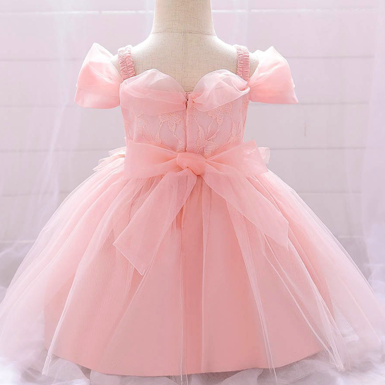 Elegant Off-The-Shoulder Princess Dress for Girls