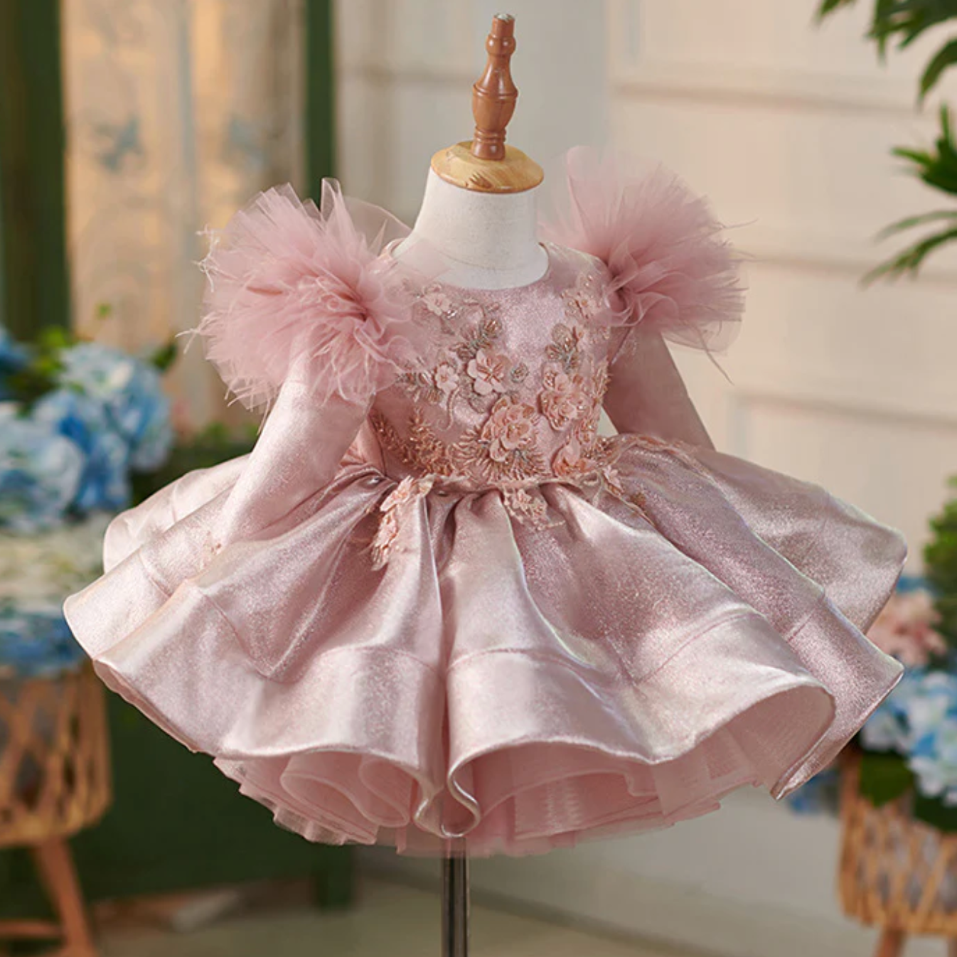 Pink Christmas Dress with Tutu Skirt