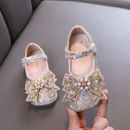 Princess Rainbow Pearls Bow Baby Shoes