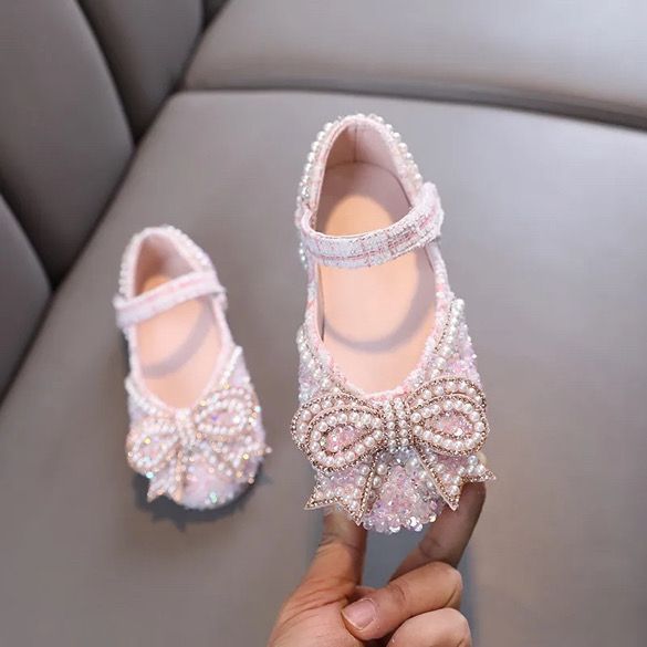 Princess Pearls Bow Baby Shoes