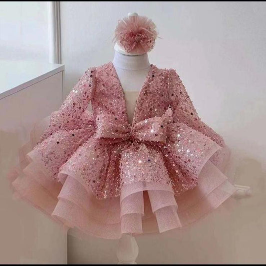 Pink Sequin Princess Frock